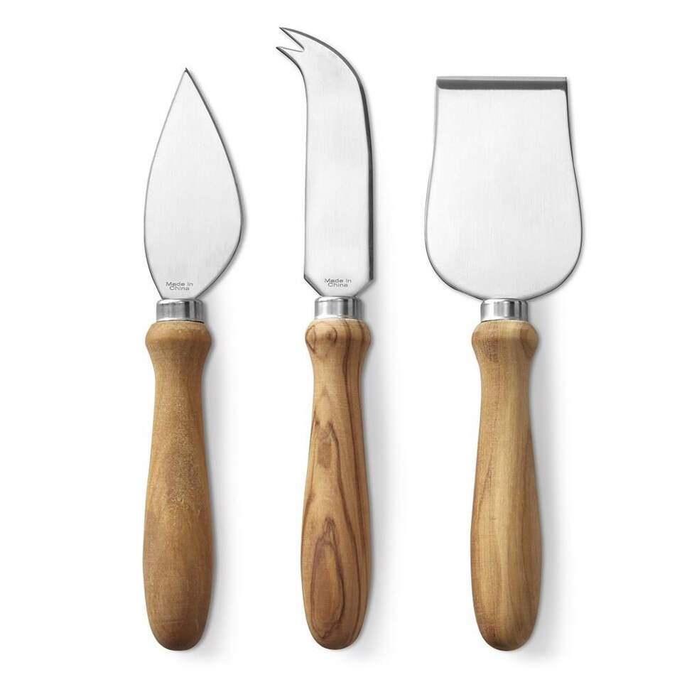 Olivewood Cheese Knives, Set of 3 Williams Sonoma AU